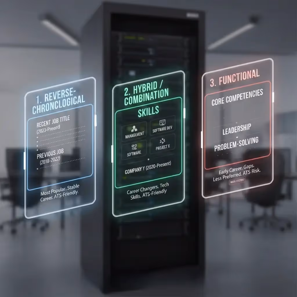 Elección del Formato Adecuado Cronológico, Híbrido o Funcional